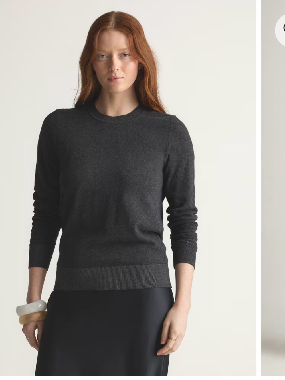 Quince Charcoal Crewneck Sweater